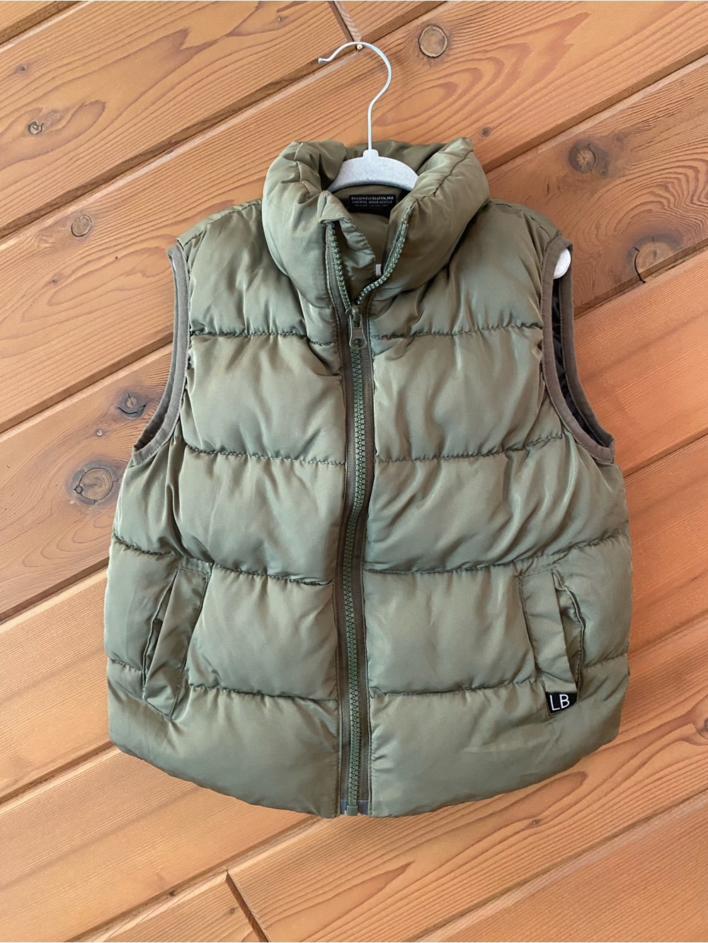 Little Bipsy Olive Green Quilted Puffer Vest for Kids